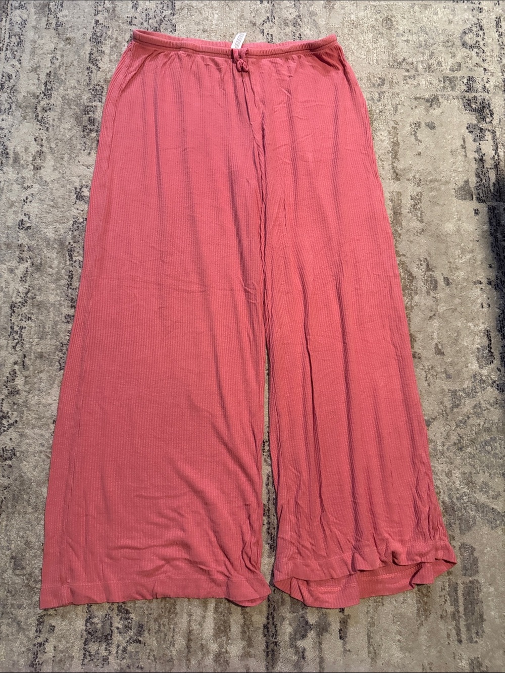 AUDEN at Target Cozy Ribbed Wide-Leg Lounge Pants in Coral Pink